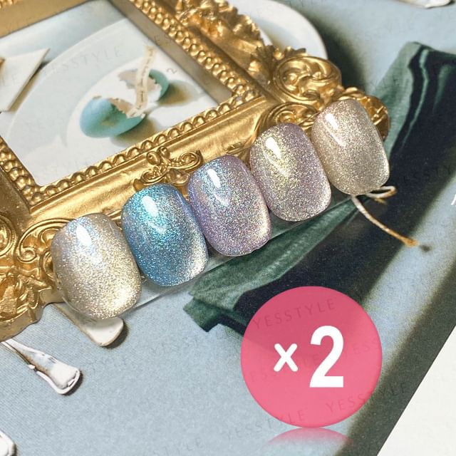 Cosplus-Da Vinci Color Code Cat Eyes Nail Gel Polish Laser Shell Light 2pcs Bundle Set