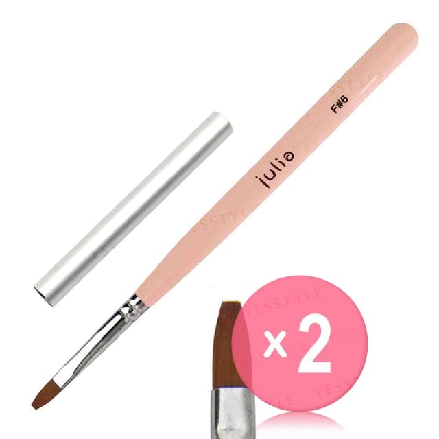 Cosplus-Julia Macaron Nail Art Brush Flat F6 2pcs Bundle Set