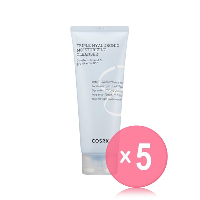 COSRX-Hydrium Triple Hyaluronic Moisturizing Cleanser Mini 5pcs Bundle Set