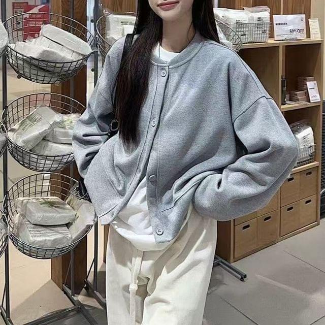 Cossita-Round Neck Button Jacket
