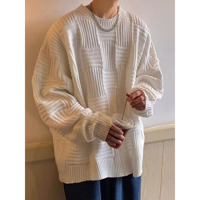 Cowpow-Crew Neck Plain Sweater
