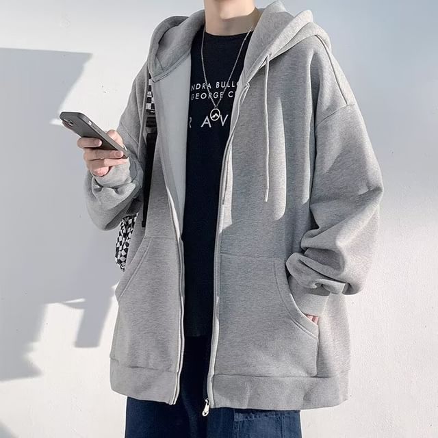 Cowpow-Drawstring Zip Hoodie