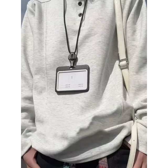 Cowpow-Henley Neck Plain Sweatshirt