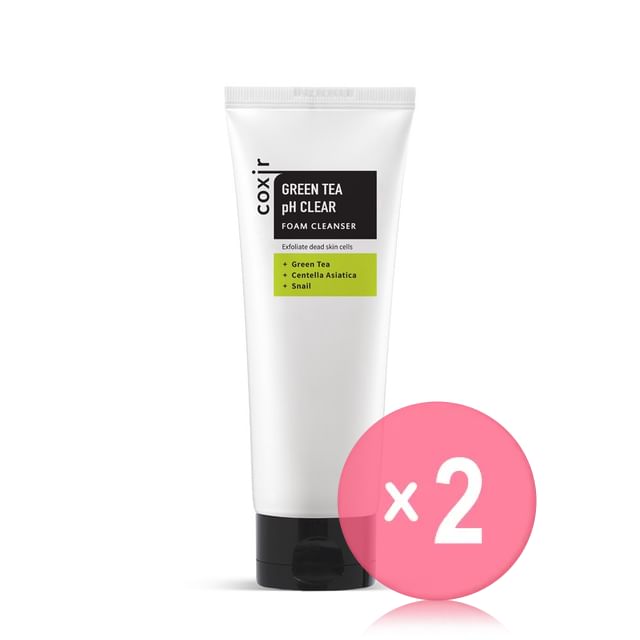 coxir-Green Tea pH Clear Foam Cleanser 2pcs Bundle Set