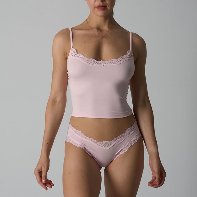 Croix-Set Lace Trim Camisole Panties