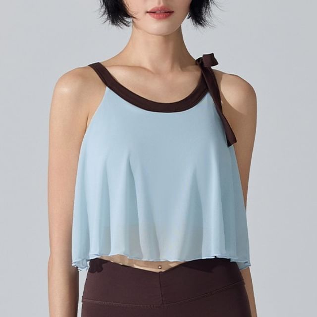 CUCURBIT-Halter Neck Mesh Crop Sports Top