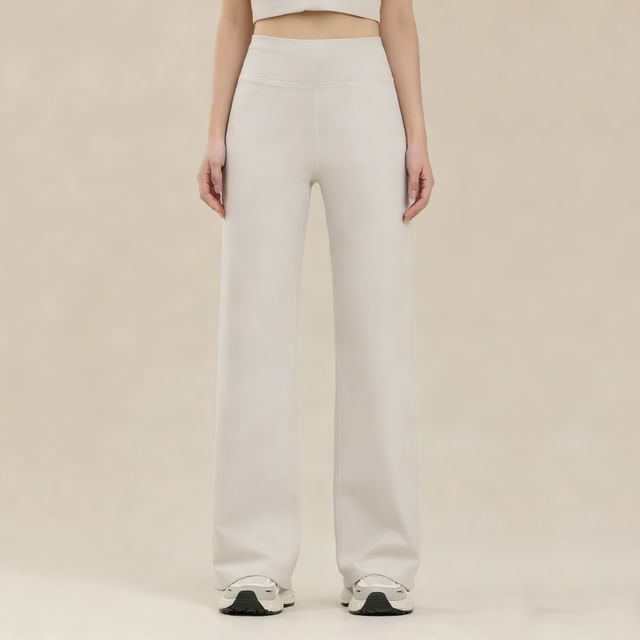 CUCURBIT-High Rise Plain Wide Leg Sweatpants