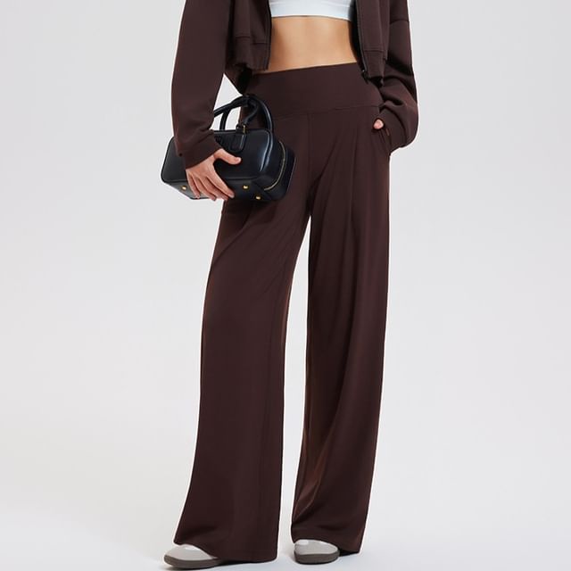 CUCURBIT-High Waist Plain Wide Leg Sweatpants Various Designs