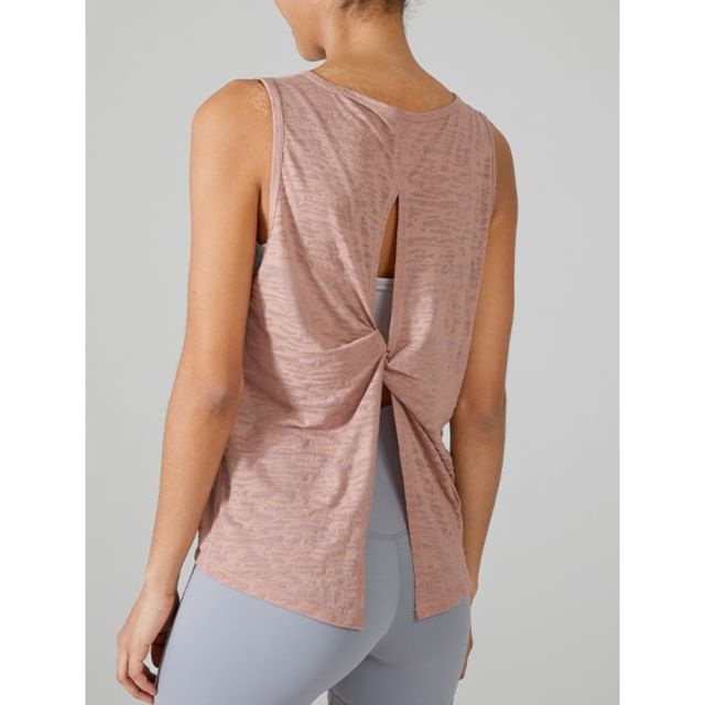 CUCURBIT-Melange Open Back Sports Tank Top