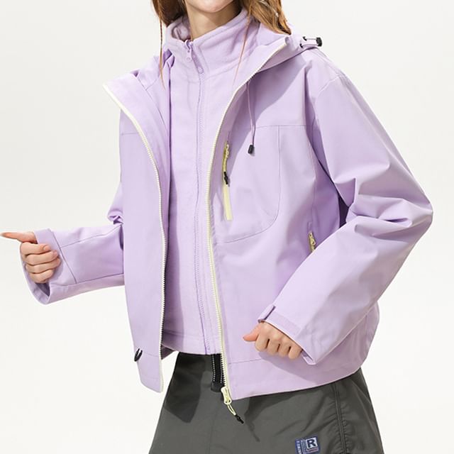 CUCURBIT-Mock Two-Piece Mock Neck Zip-Up Windbreaker