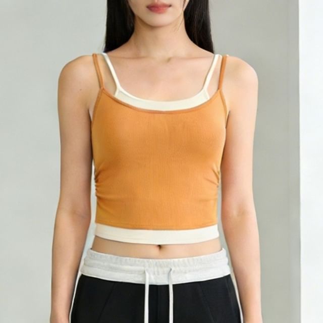 CUCURBIT-Strappy Two Tone Sports Bra Top