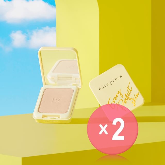 Cute Press-Evory Perfect Skin Plus Vitamin E Foundation Powder 2pcs Bundle Set