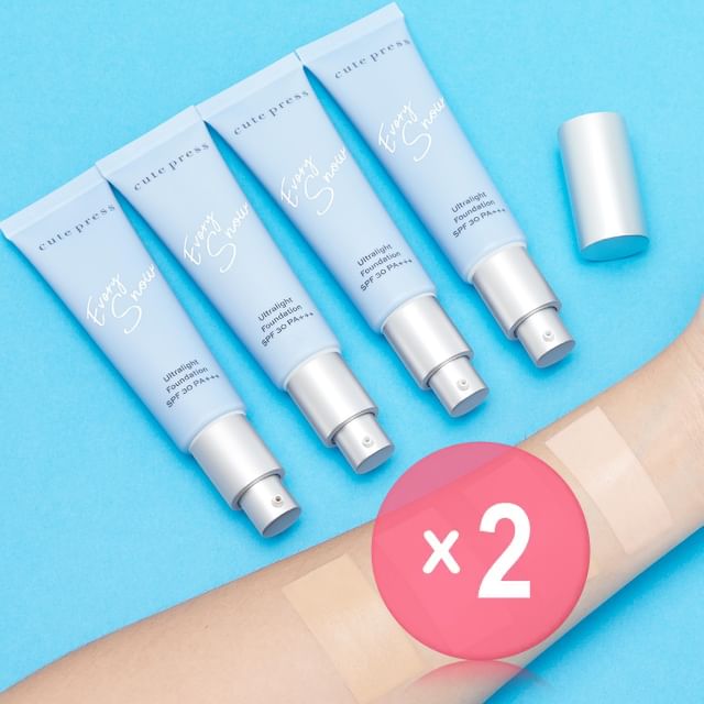 Cute Press-Evory Snow Ultralight Foundation SPF 30 PA 2pcs Bundle Set