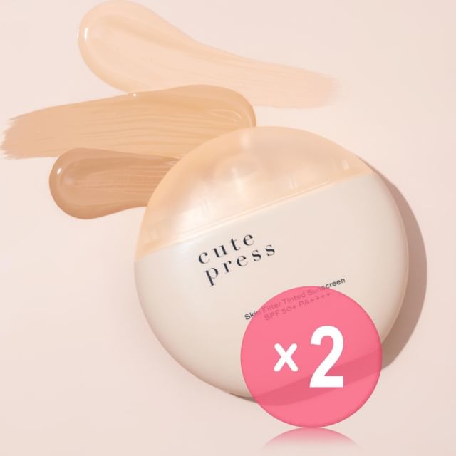 Cute Press-Skin Filter Tinted Sunscreen SPF 50 PA 2pcs Bundle Set