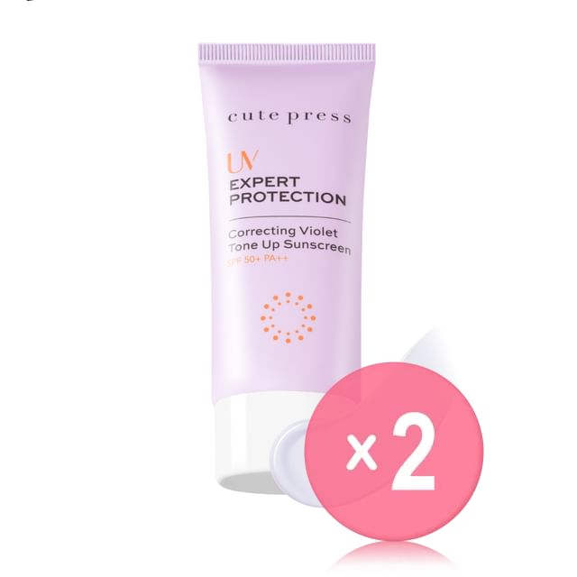 Cute Press-UV Expert Protection Correcting Violet Tone Up Sunscreen 2pcs Bundle Set