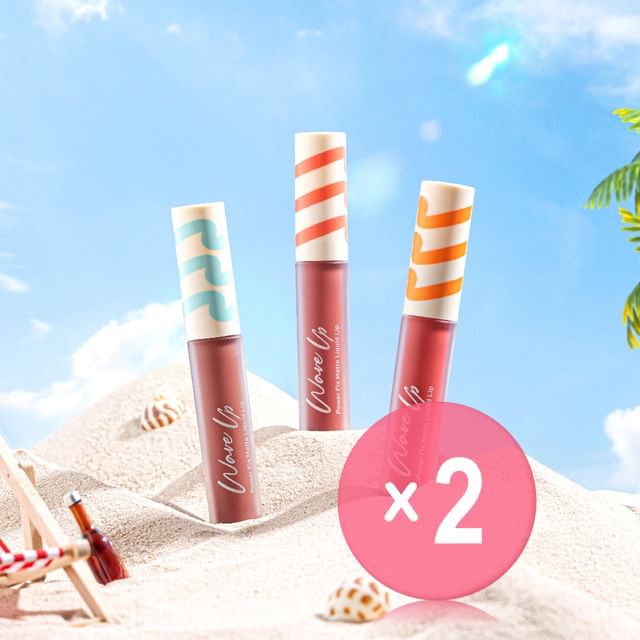 Cute Press-Wave Up Power Fix Matte Liquid Lip 2pcs Bundle Set