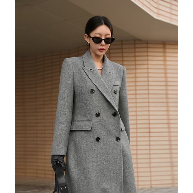 DABAGIRL-Double-Breasted Twill Coat