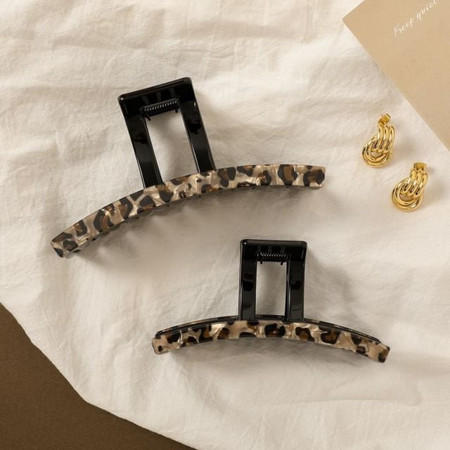 Daeuni-Leopard Print Plastic Hair Claw Clip Various Designs