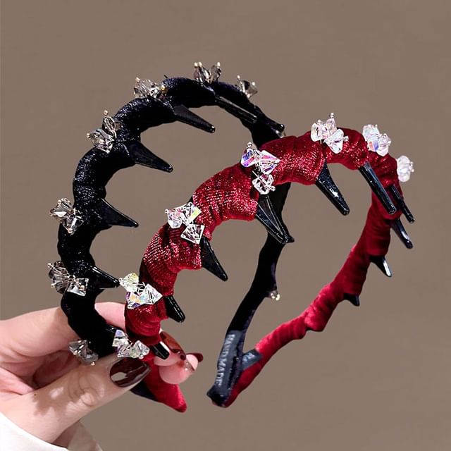Daeuni-Velvet Rhinestone Headband