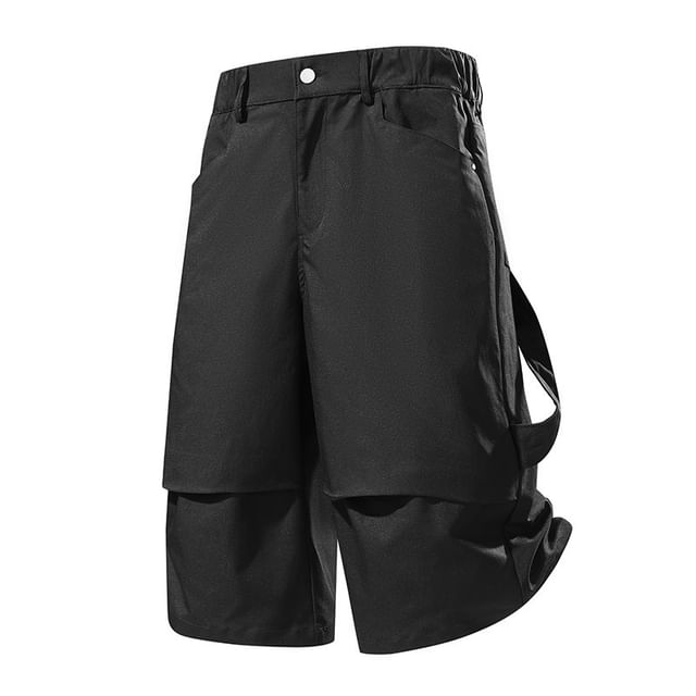 Dandyluxe-Mid Rise Plain Cargo Shorts