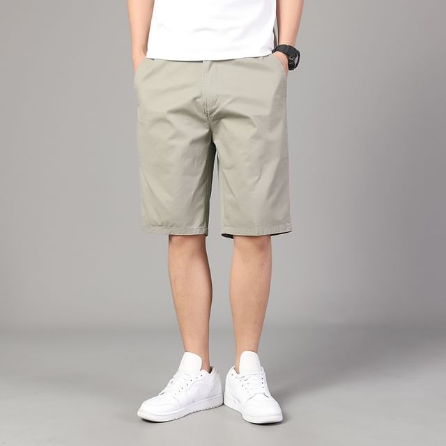 Dandyluxe-Mid Rise Plain Shorts