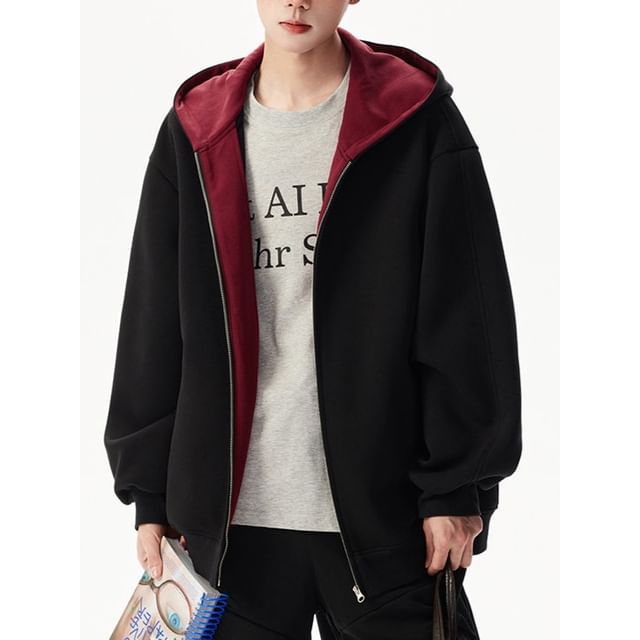 Dandyluxe-Two Tone Zip-Up Hoodie