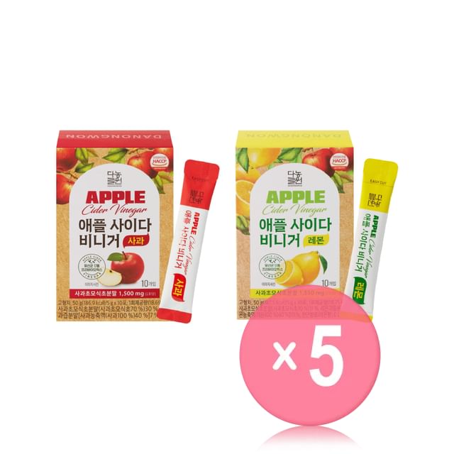 DANONGWON-Apple Cider Vinegar - 2 Types 5pcs Bundle Set