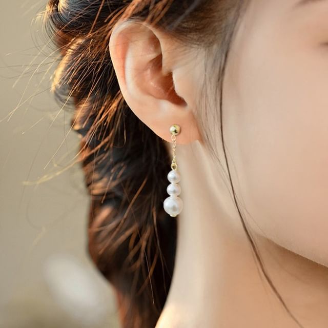 Dashiro-Faux Pearl Alloy Dangle Earring