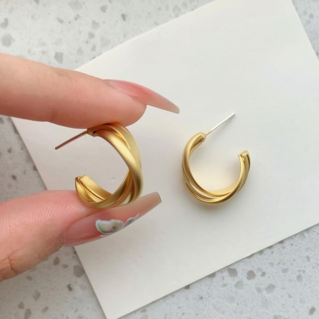 Dashiro-Layered Half Hoop Earring Ear Cuff