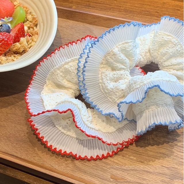 Dashiro-Ruffle Trim Hair Scrunchie