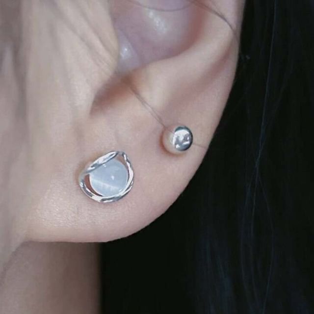 Dashiro-Sterling Silver Beaded Stud Earring