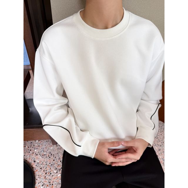DAZO Studios-Crew Neck Contrast Trim Sweatshirt