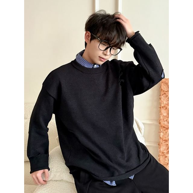 DAZO Studios-Crewneck Plain Sweater