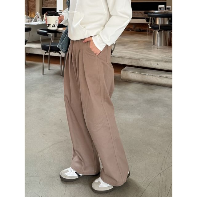 DAZO Studios-High Waist Plain Wide Leg Pants