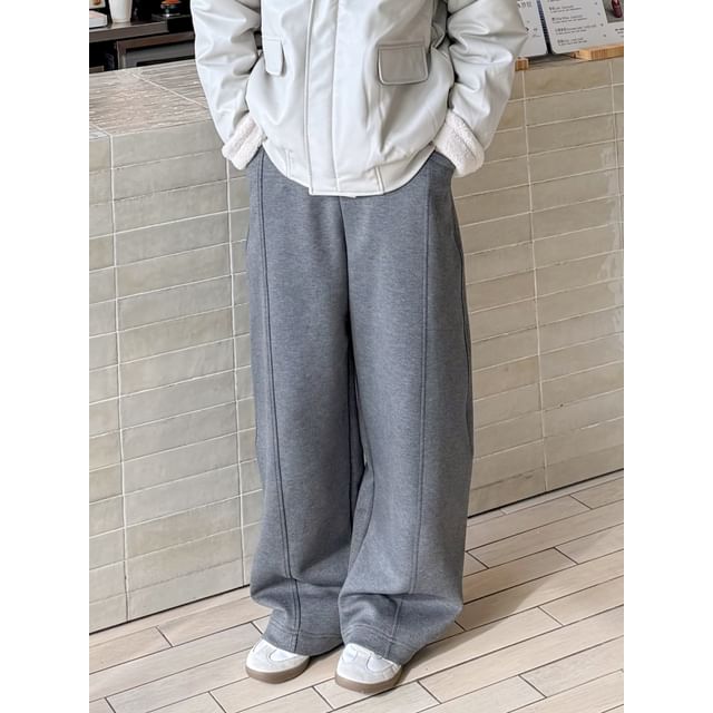 DAZO Studios-High Waist Plain Wide Leg Sweatpants
