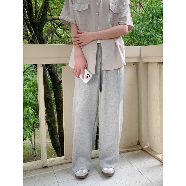 DAZO Studios-Pressed Wide-Leg Sweatpants