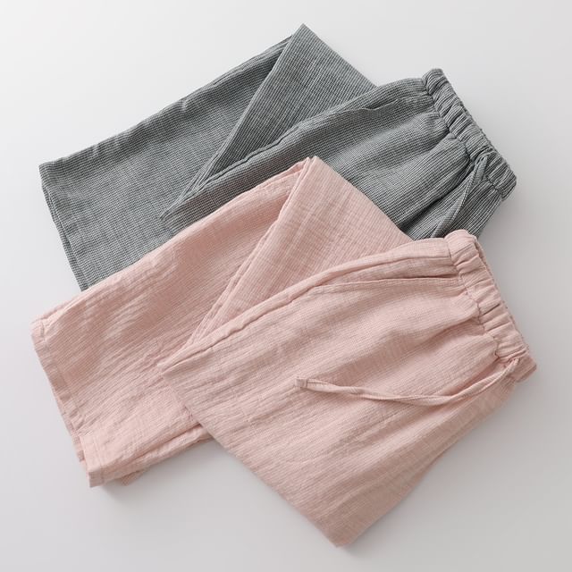 Dazzli-High Waist Plain Pajama Pants