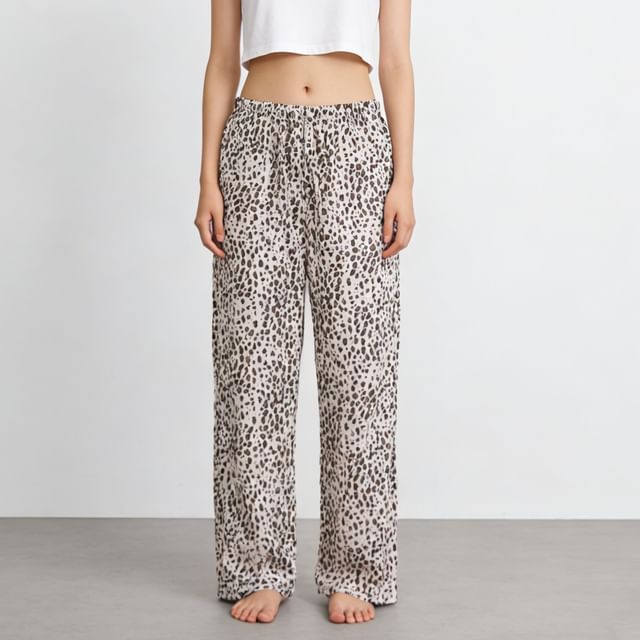 Dazzli-Leopard Print Loungewear Pants