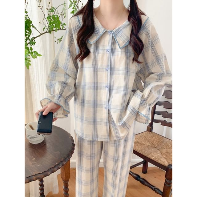 Dazzli-Plaid Pajama Set