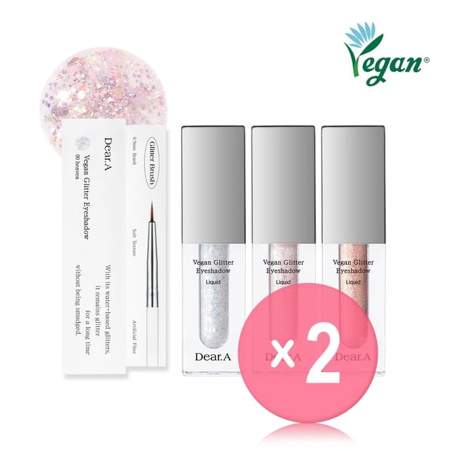 Dear-A-Vegan Glitter Eyeshadow - 3 Colors 2pcs Bundle Set