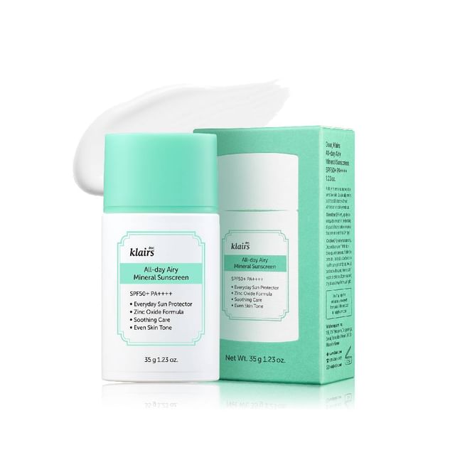 Dear- Klairs-All-day Airy Mineral Sunscreen - Zonnebrandcrème
