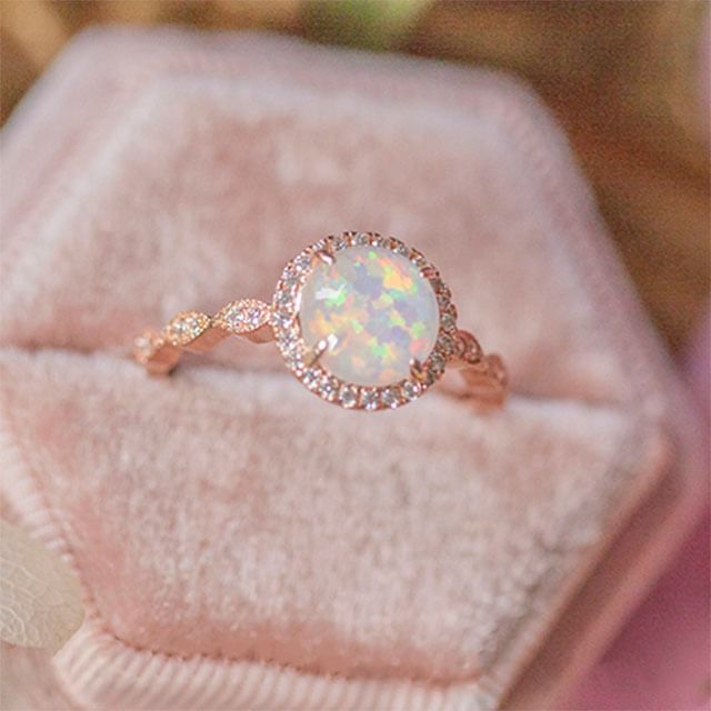 DECADES-Opal Rhinestone Alloy Ring