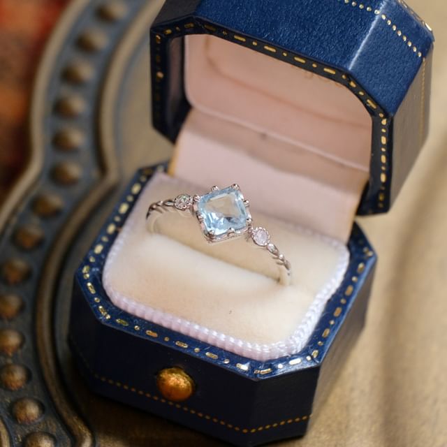 DECADES-Rhinestone S925 Sterling Silver Open Ring