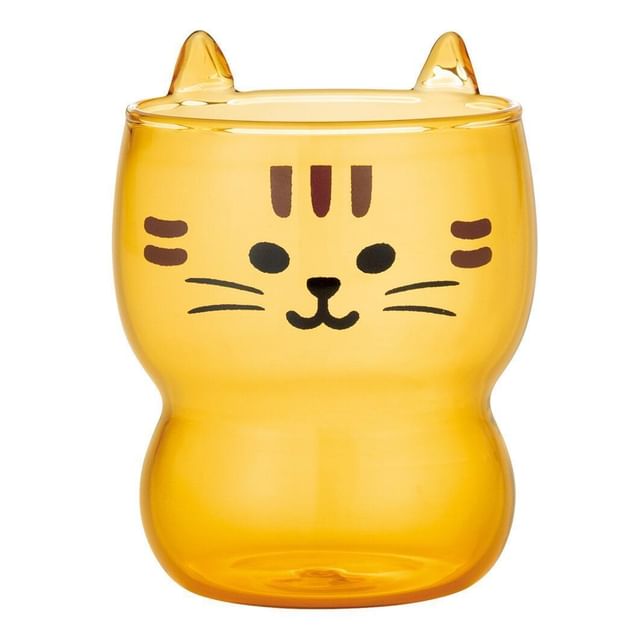 DECOLE CORPORATION-Cat Ear Drinking Glass Tabby