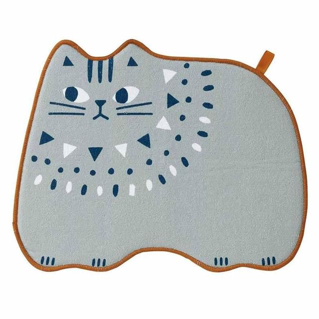 DECOLE CORPORATION-Cat Kitchen Drying Mat Gray-1 Pc