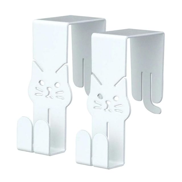 DECOLE CORPORATION-NEKO DECO KITCHEN Cat Kitchen Door Hook Set White