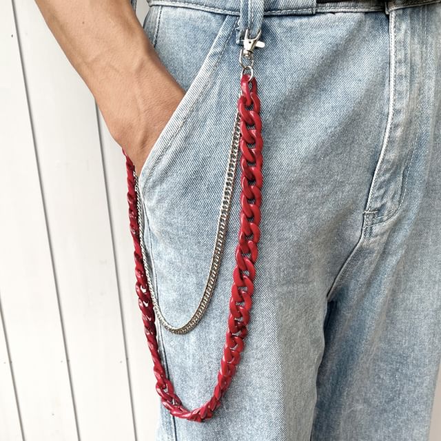 DenimDrip-Cuban Acrylic Layered Alloy Jeans Chain
