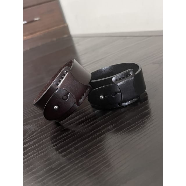 DenimDrip-Genuine Leather Wide Bracelet