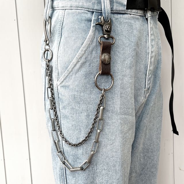DenimDrip-Layered Retro Pants Chain
