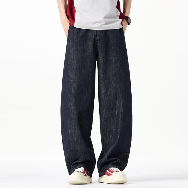 Denimic-Mid Rise Unwashed Baggy Jeans